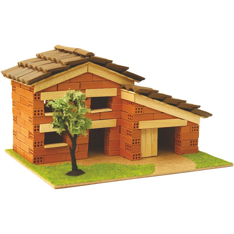 DO40118 Steinbausatz Haus Kid 8, Ziegelsteinbausatz für Kinder, zum Mauern mit Miniaturziegelsteinen