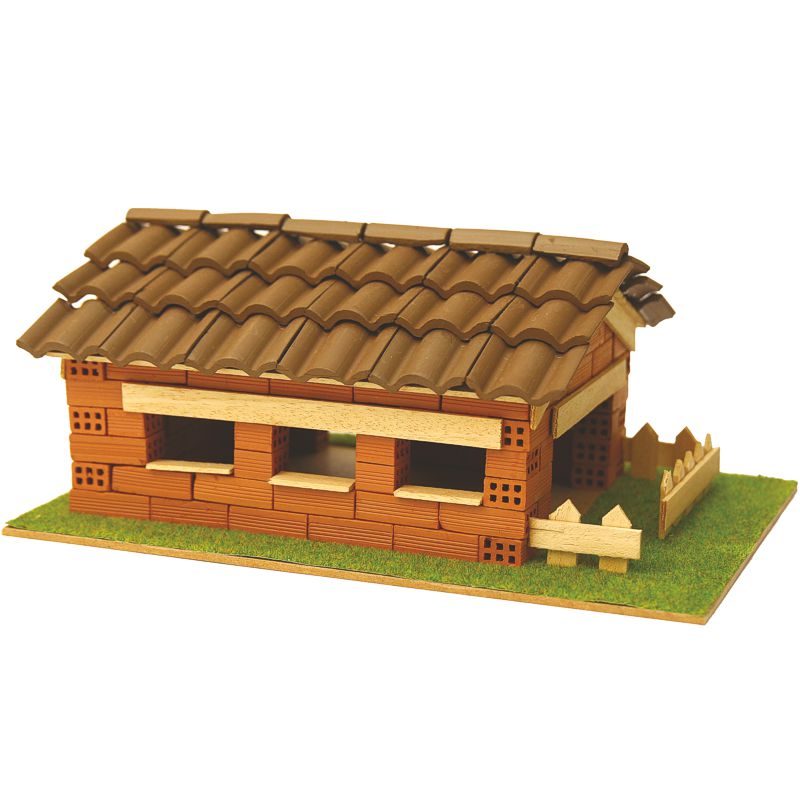 DO40117 Steinbausatz Haus Kid 7, Ziegelsteinbausatz für Kinder, zum Mauern mit Miniaturziegelsteinen