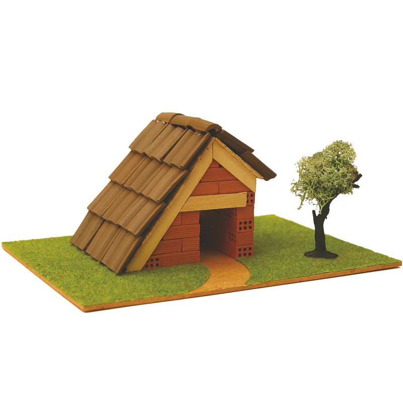 DO40111 Steinbausatz Haus Kid 1, Ziegelsteinbausatz für Kinder, zum Mauern mit Miniaturziegelsteinen