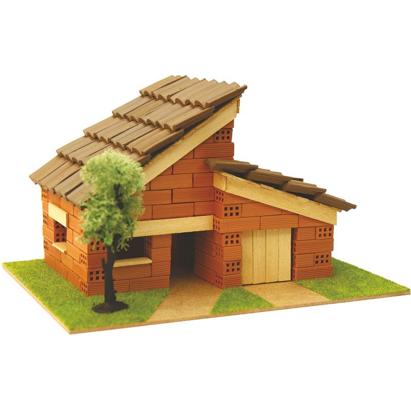 DO40115 Steinbausatz Haus Kid 5, Ziegelsteinbausatz für Kinder, zum Mauern mit Miniaturziegelsteinen